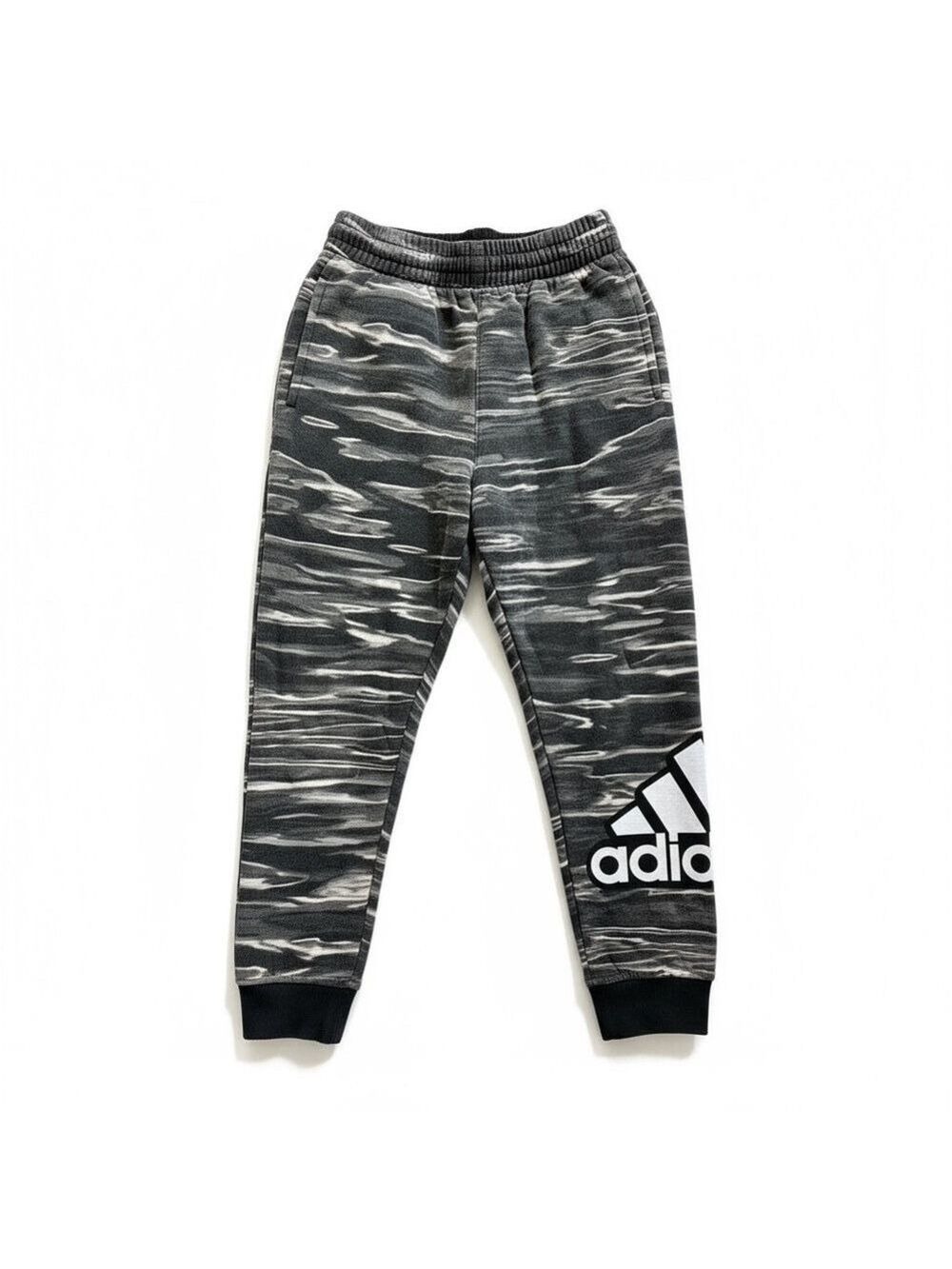 Adidas Boys Grey Liquid Camo Tapered Mid Rise Regular Fit Jogger Pant